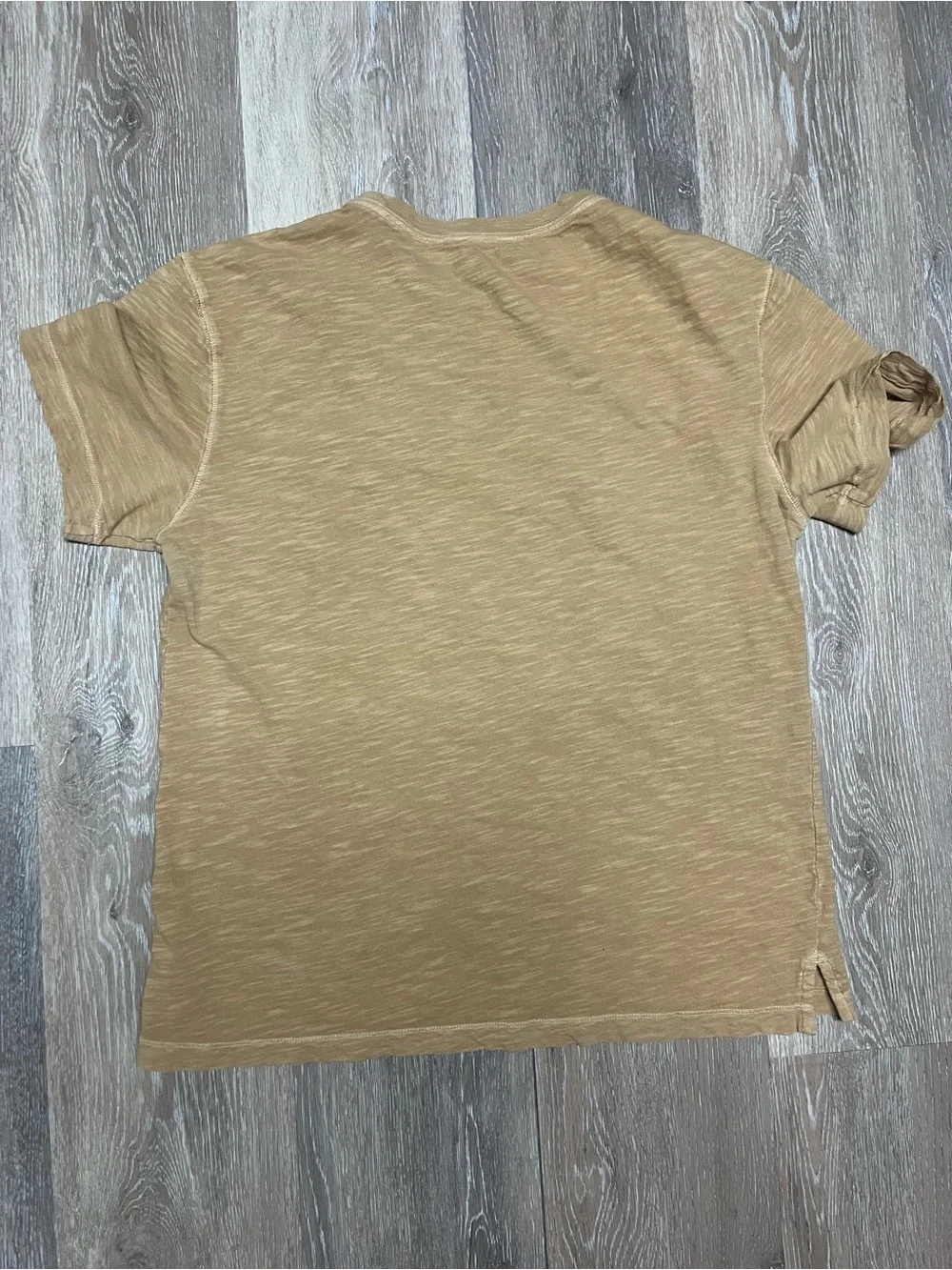 Banana Republic Tan Short-Sleeve Pocket Crewneck T-Shirt